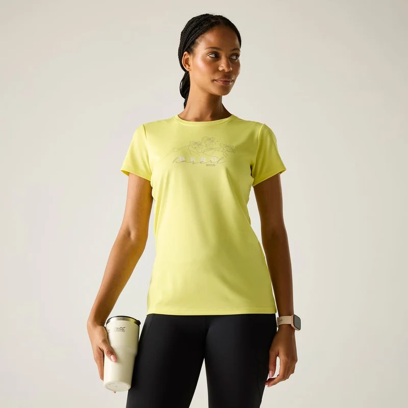 Regatta Fingal Slogan Funktionsshirt Damen canary-yellow