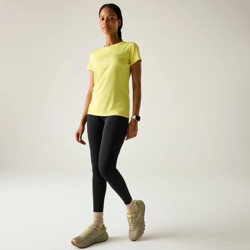 Regatta Fingal Slogan Funktionsshirt Damen canary-yellow