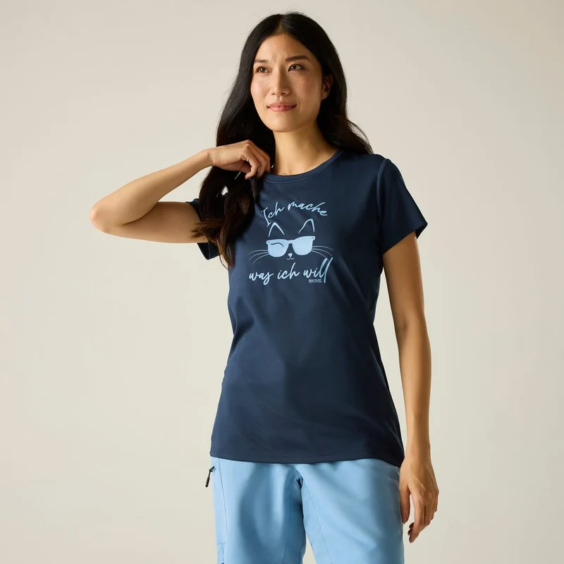 Regatta Fingal Slogan Funktionsshirt Damen navy
