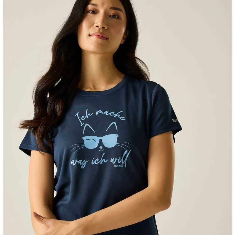 Regatta Fingal Slogan Funktionsshirt Damen navy