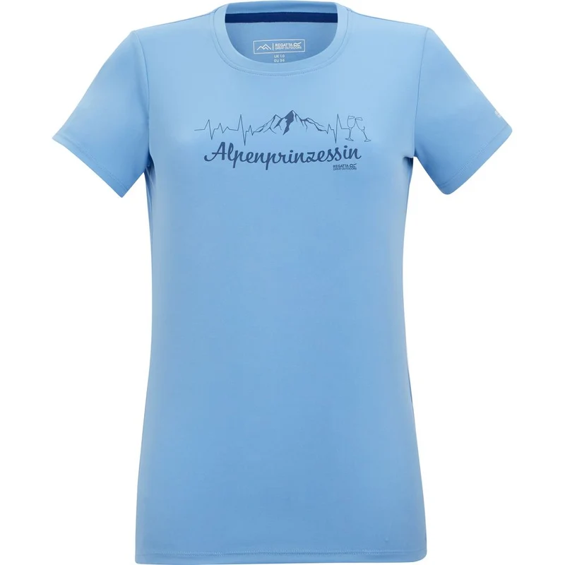 Regatta Fingal Slogan Funktionsshirt Damen washed-denim