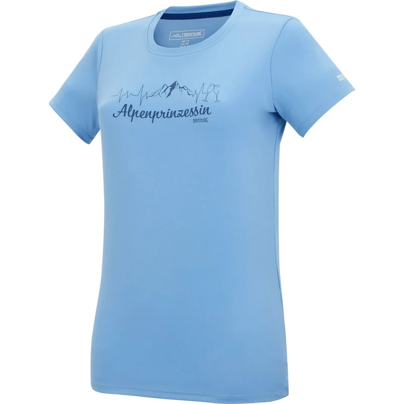 Regatta Fingal Slogan Funktionsshirt Damen washed-denim