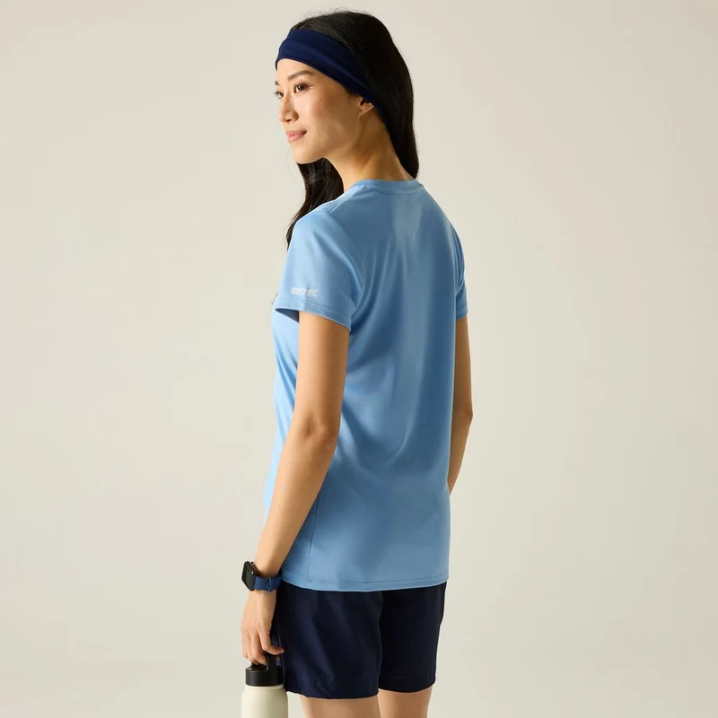 Regatta Fingal Slogan Funktionsshirt Damen washed-denim