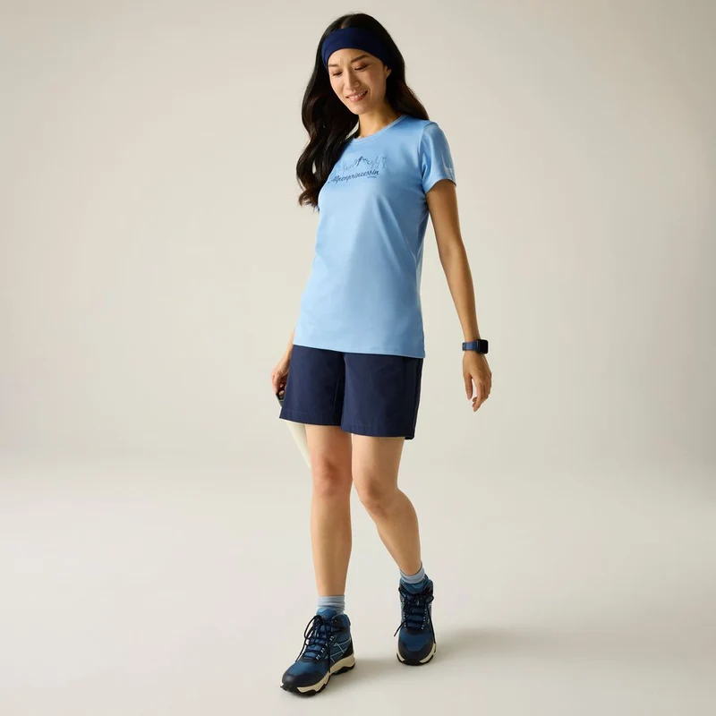 Regatta Fingal Slogan Funktionsshirt Damen washed-denim