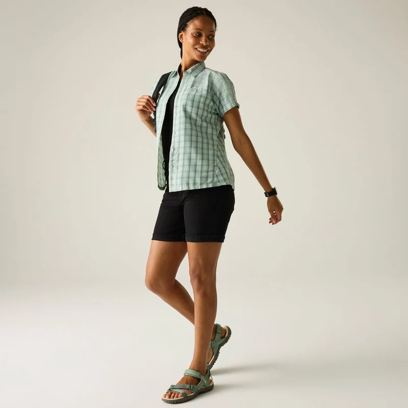 Regatta Mindano VIII Outdoor-Bluse Damen ocean mist - ivy moss check