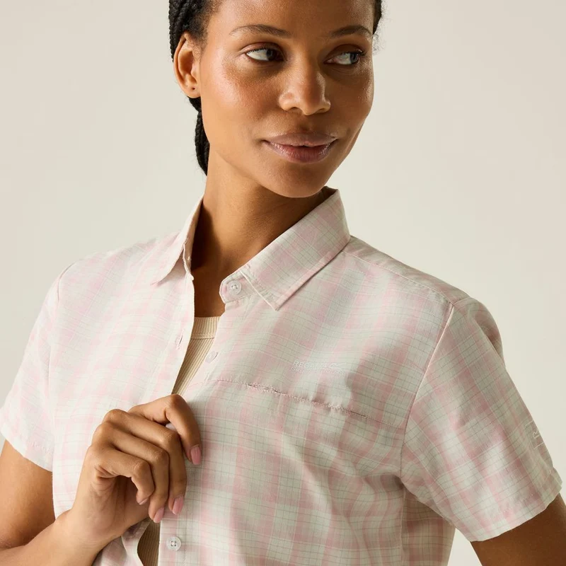 Regatta Mindano VIII Outdoor-Bluse Damen barely white - pink haze check