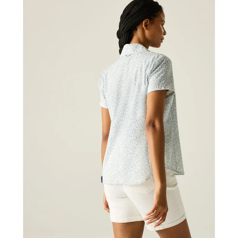 Regatta Anti-Insect Travel Light Outdoor-Bluse Damen barely white falling petals print