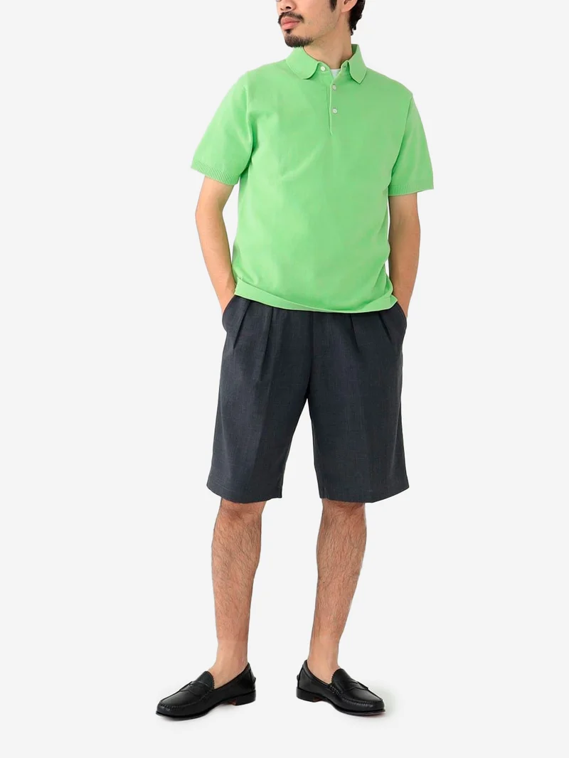 Polo verde in maglia 12G