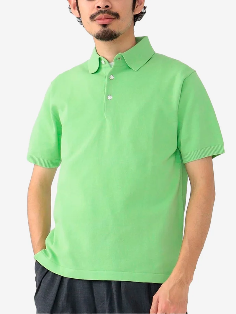 Polo verde in maglia 12G
