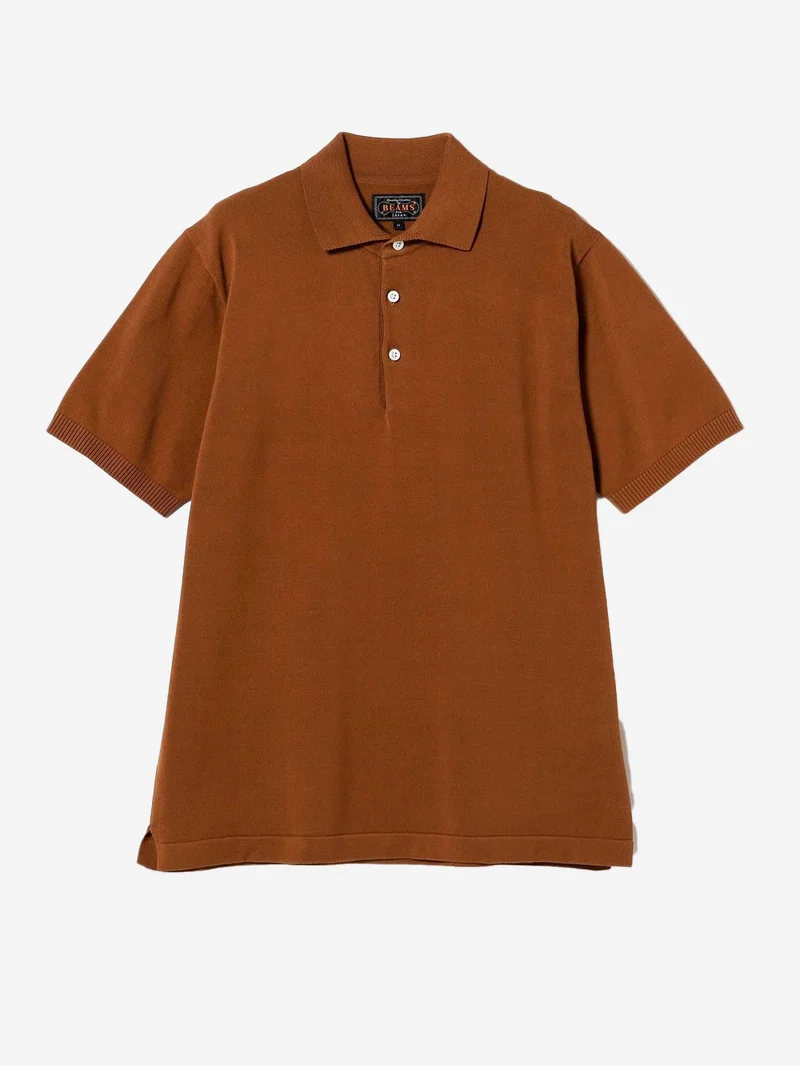 Polo marrone in maglia 12G