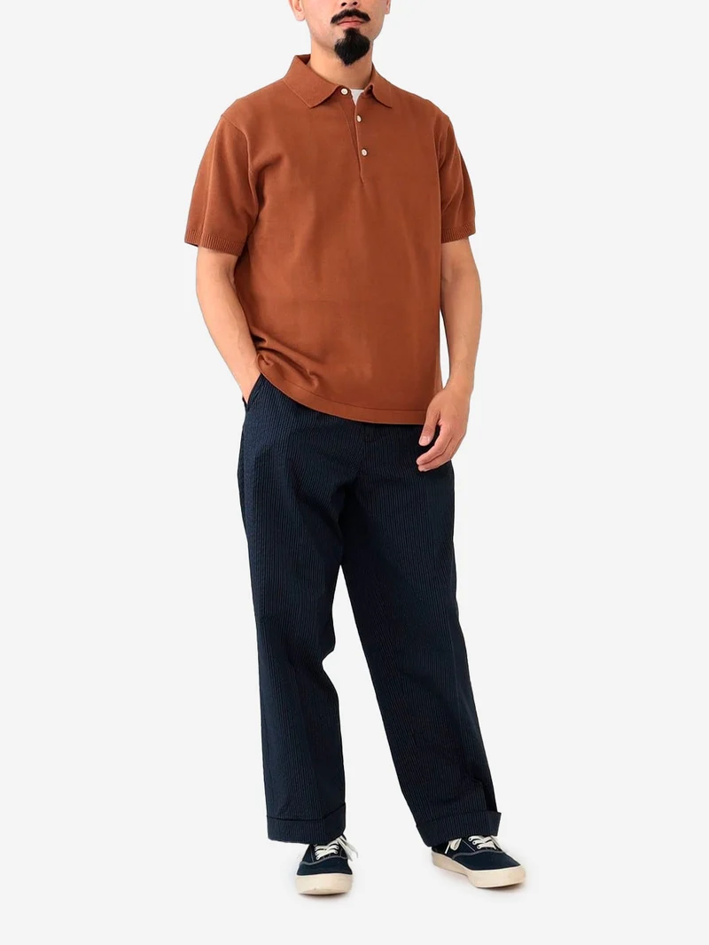 Polo marrone in maglia 12G