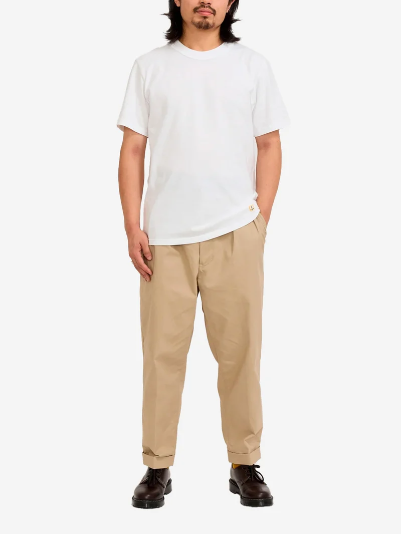 Pantaloni Sartoriali beige 2 pleats in Twill Tecnico