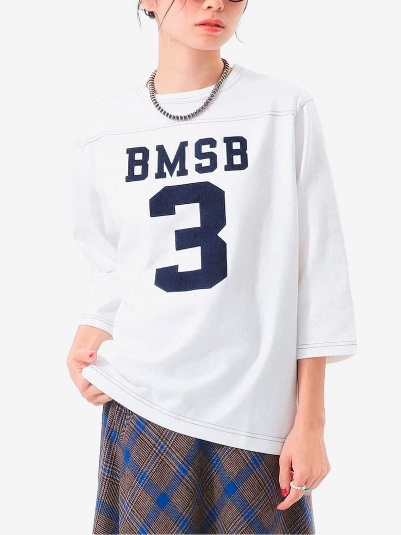 T-shirt bianca Football a Maniche a 3/4
