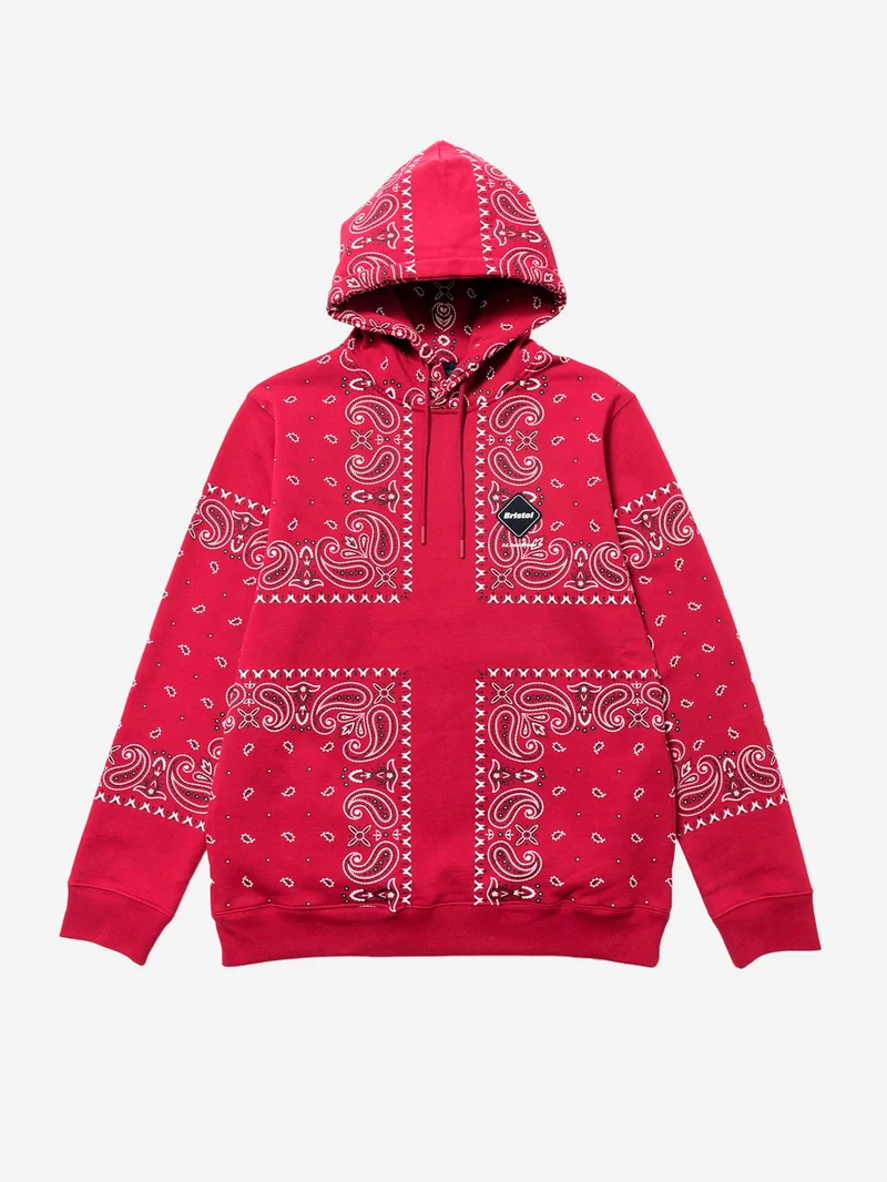 Felpa con Cappuccio rossa con Motivo Bandana