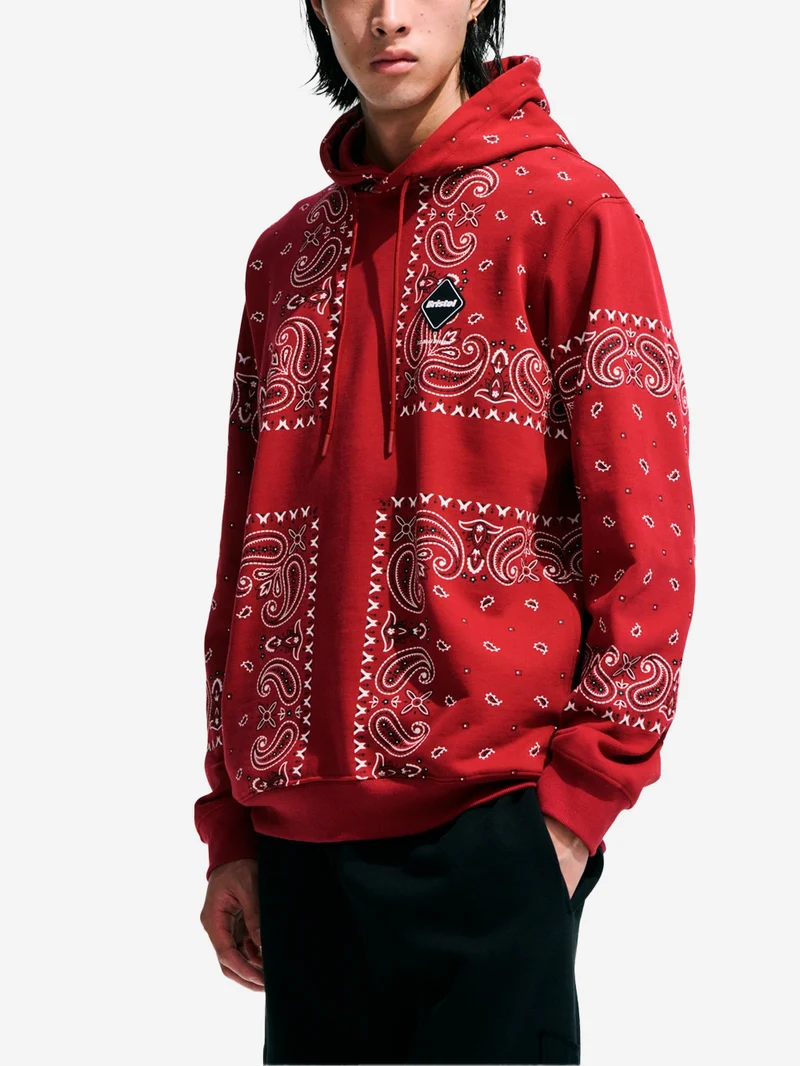 Felpa con Cappuccio rossa con Motivo Bandana