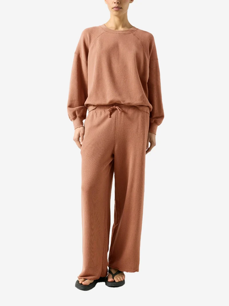 Pantaloni tuta jogging marroni in cotone elasticizzato