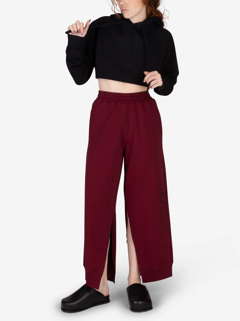 Felpa cropped con cappuccio nera
