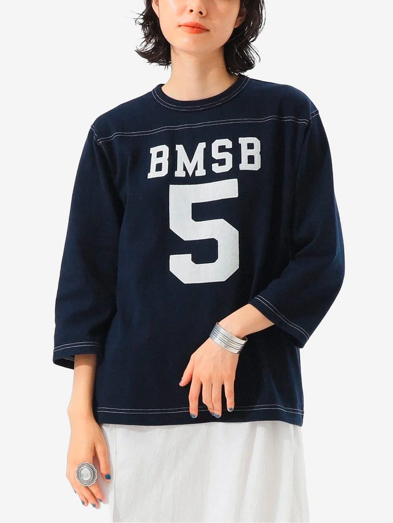 T-shirt blu Football a Maniche a 3/4