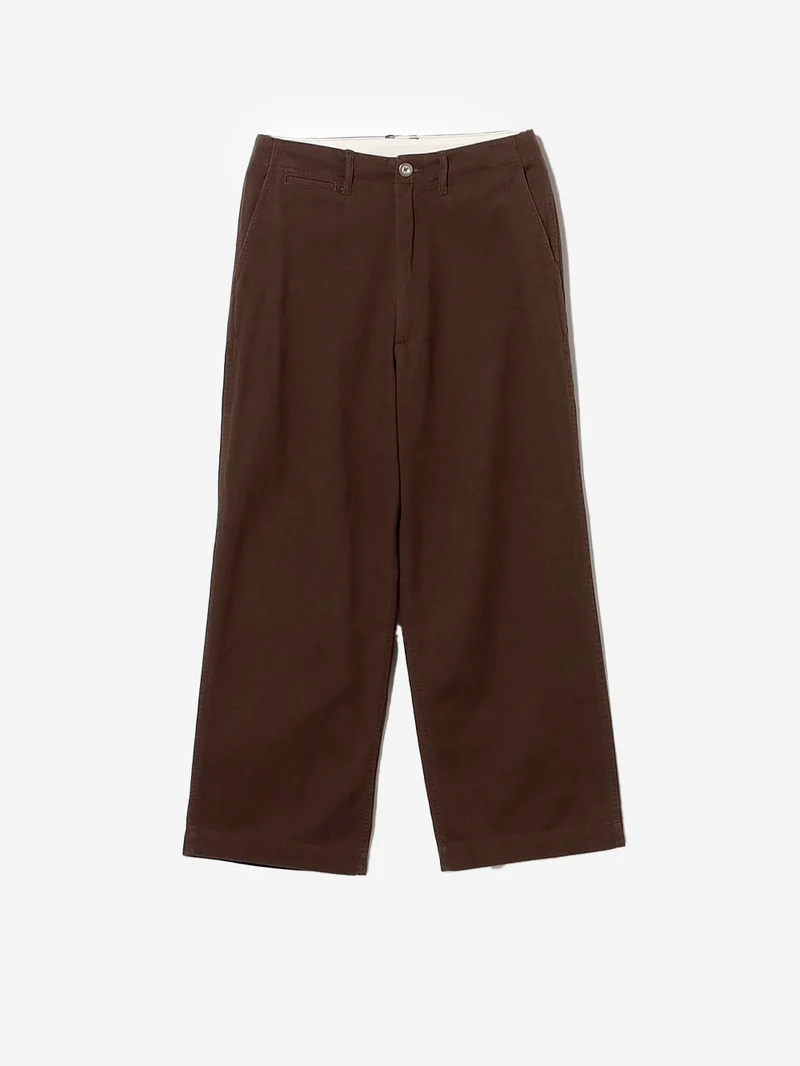 Pantaloni Chino marroni a gamba larga