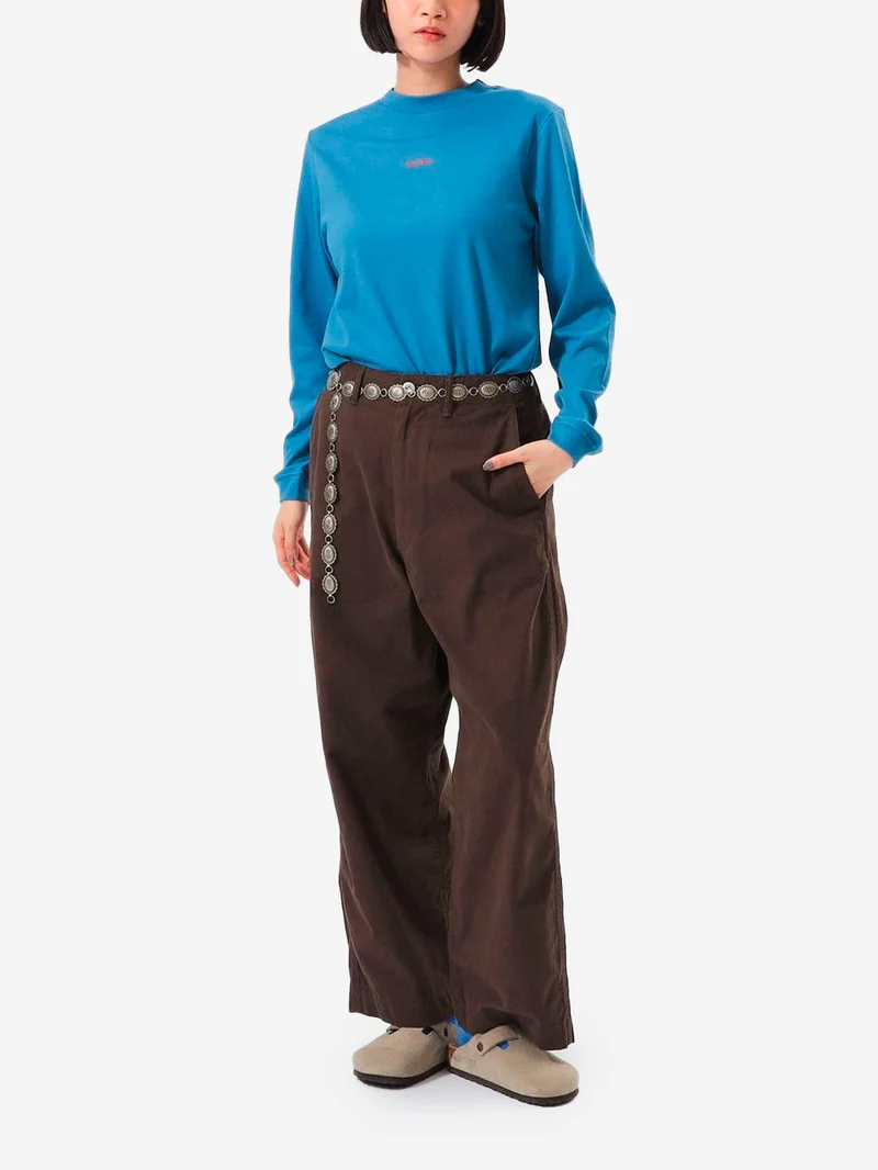 Pantaloni Chino marroni a gamba larga