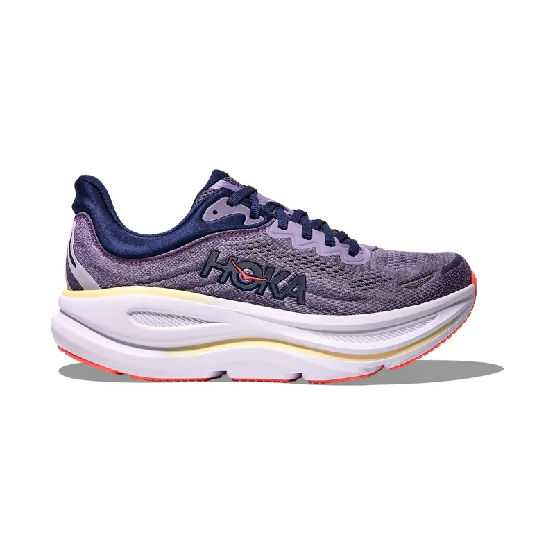 HOKA Bondi 9 W Violet, maximal gedämpfter Damen Laufschuh für Straße und lange Distanzen