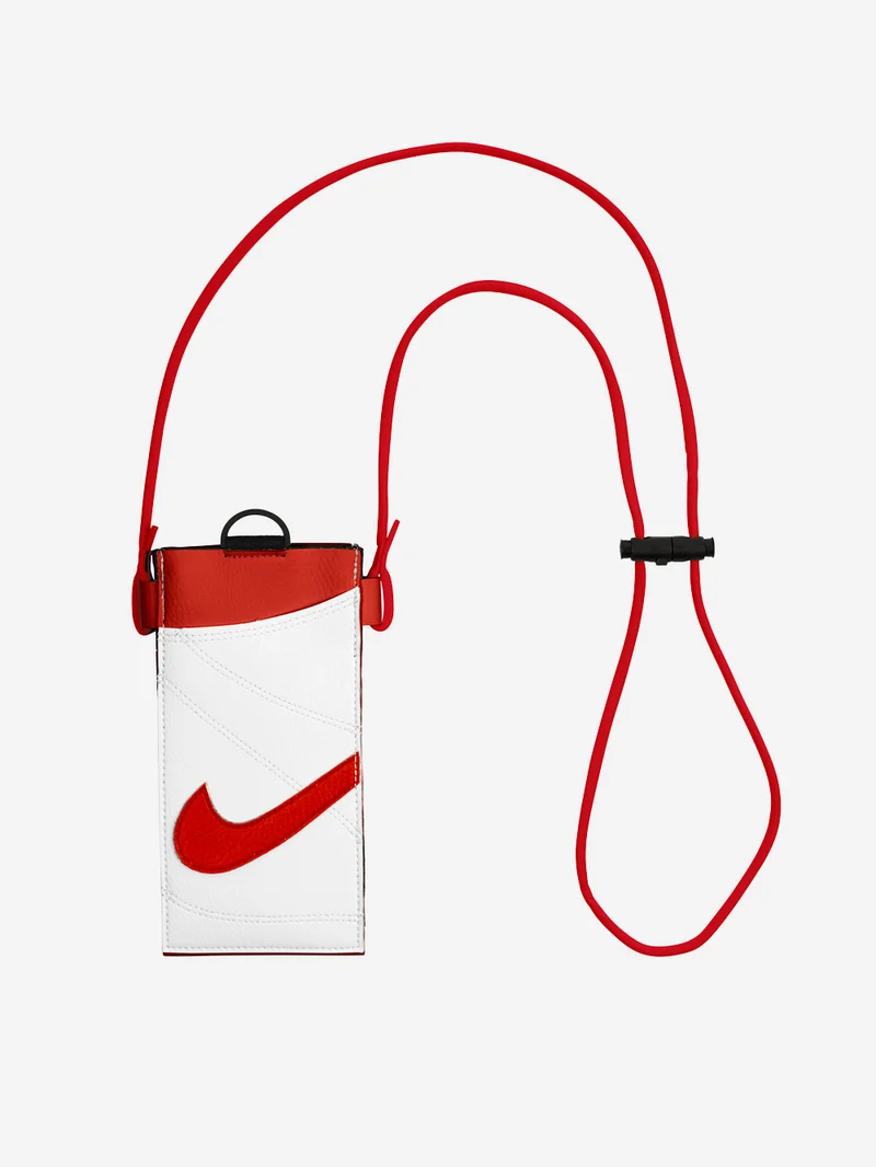 Borsa a tracolla per smartphone bianca e rossa