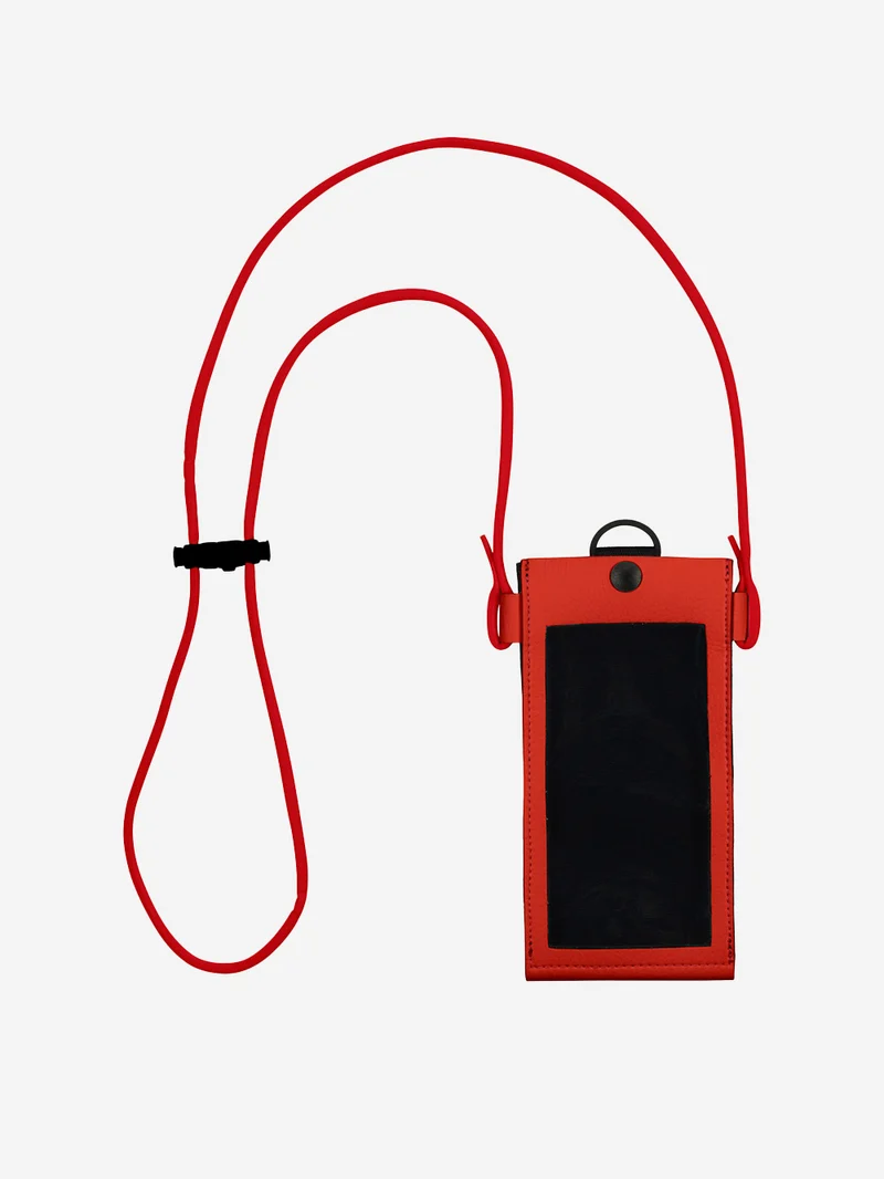 Borsa a tracolla per smartphone bianca e rossa