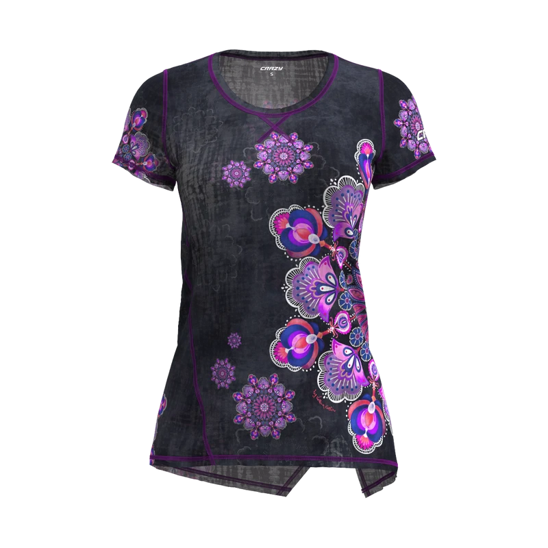 Crazy Idea Shirt Aloha Woman Black