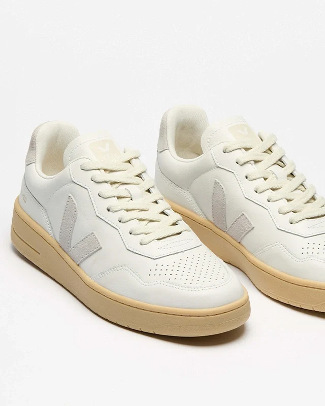 Veja V-90 Leather White Light Grey Natural