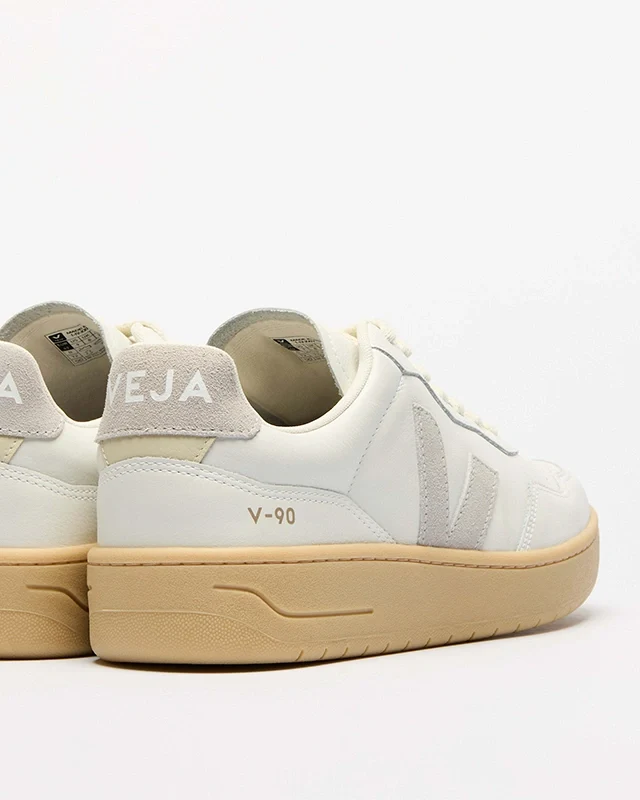 Veja V-90 Leather White Light Grey Natural