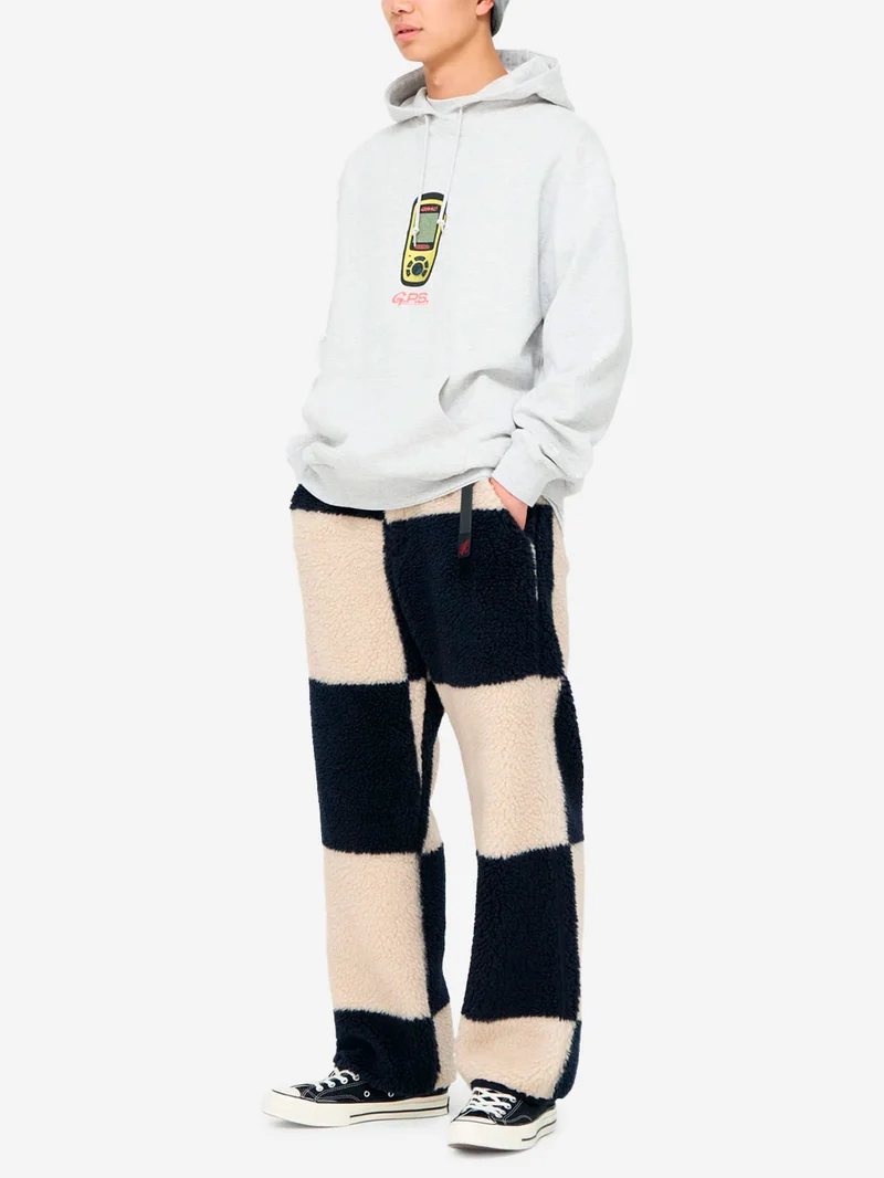 M Pantaloni in pile sherpa a scacchi