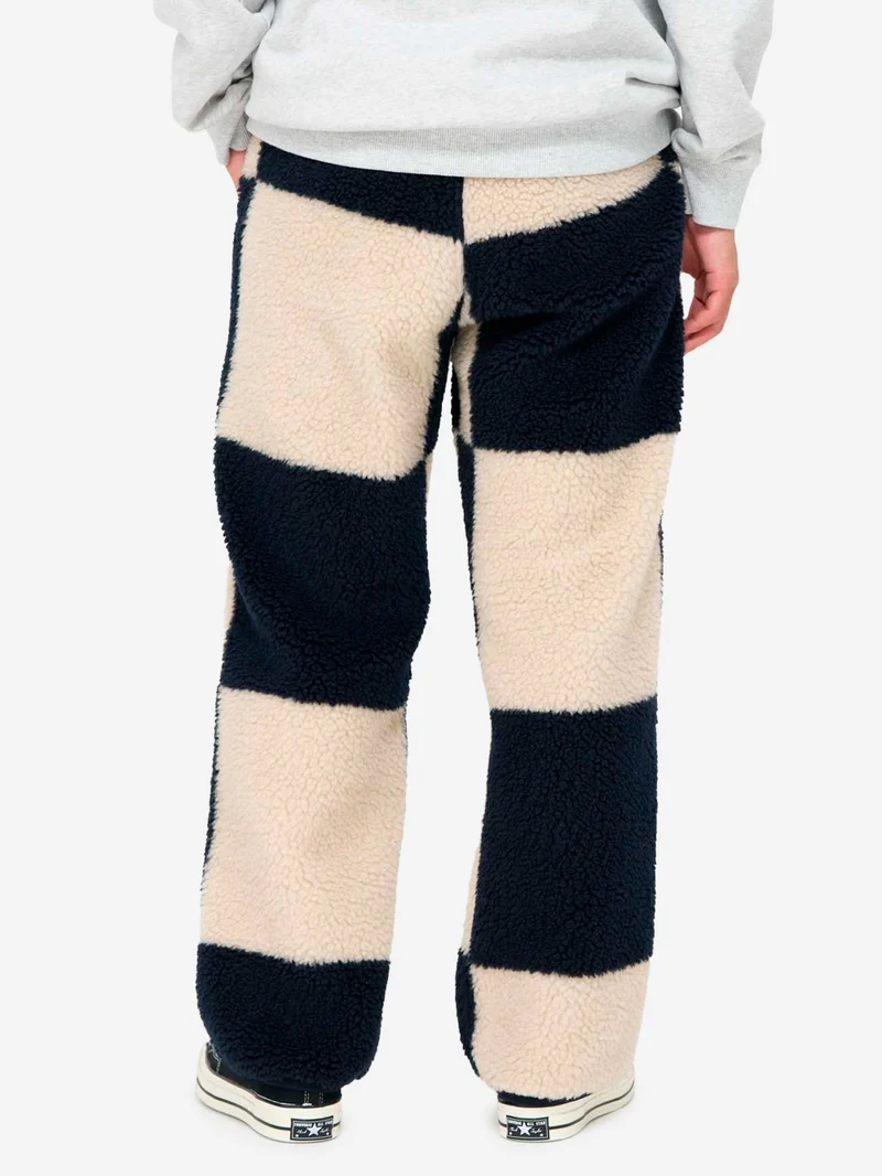 M Pantaloni in pile sherpa a scacchi