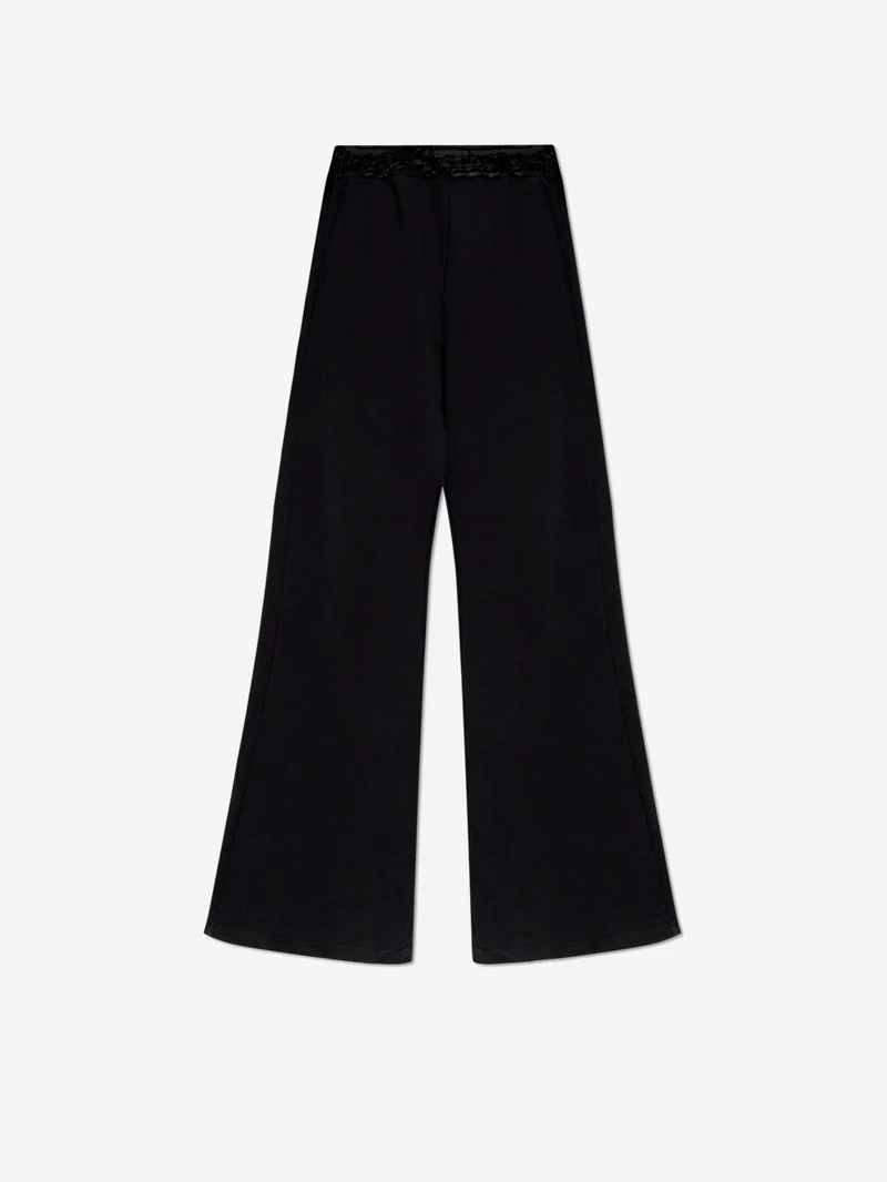 W Sweatpants neri con ruches in vita