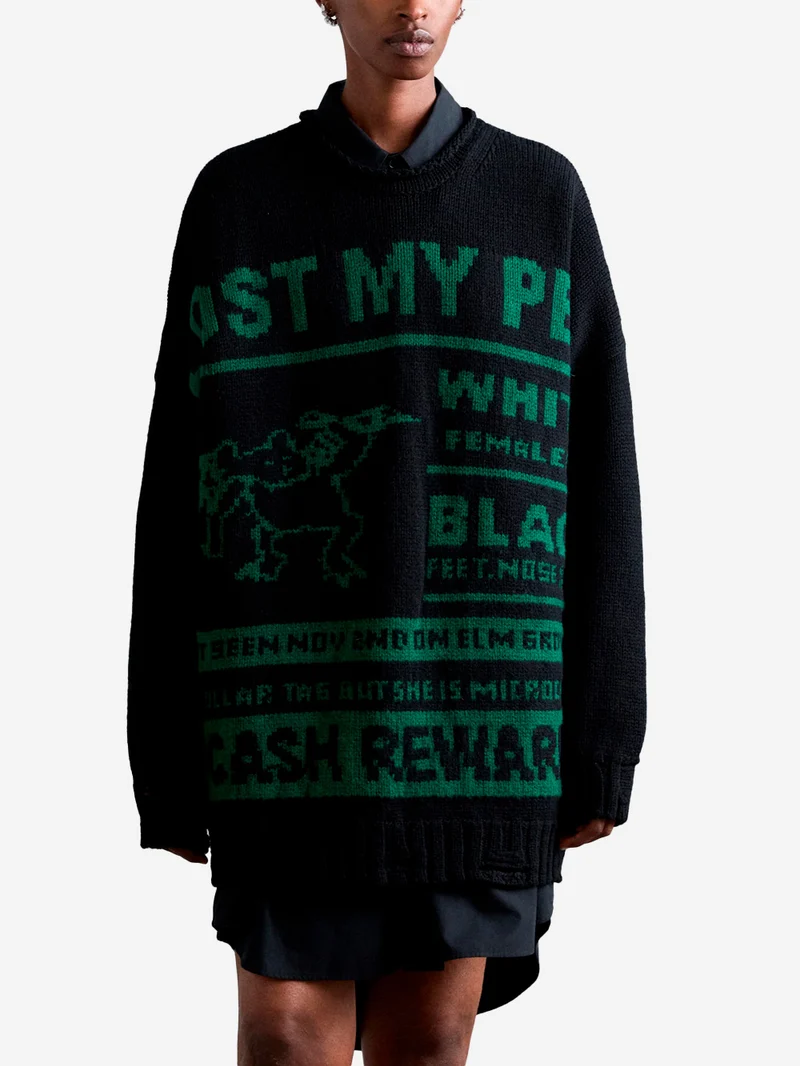 W Maglione nero in lana