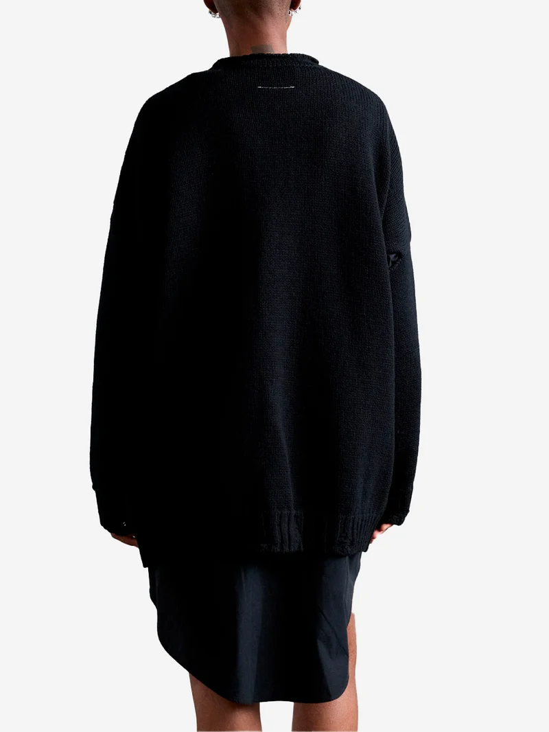 W Maglione nero in lana