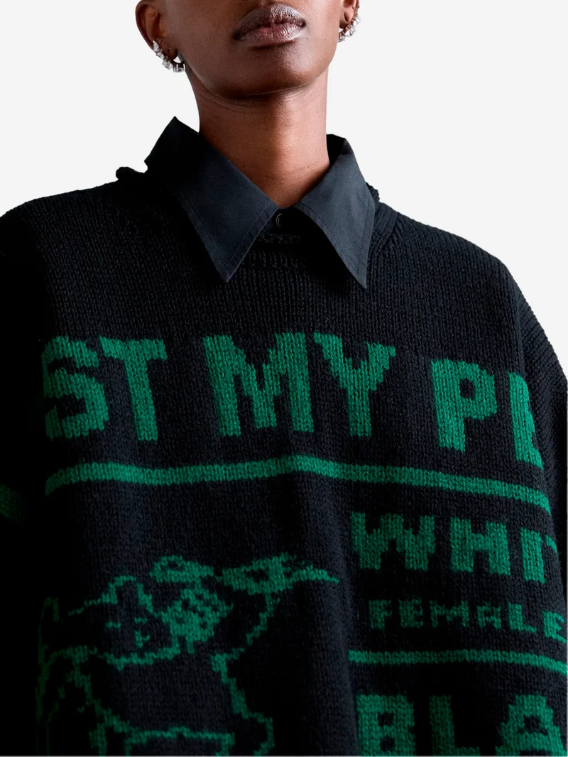 W Maglione nero in lana