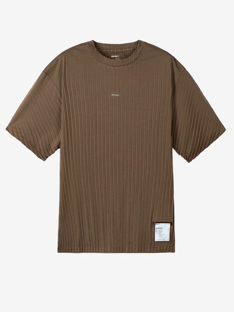 AuraLite T-Shirt Running oliva Plissettata Ultraleggera
