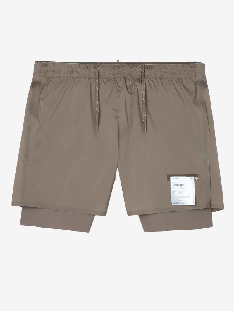 TechSilk 8 Shorts da Running marroni con Liner e moschettone