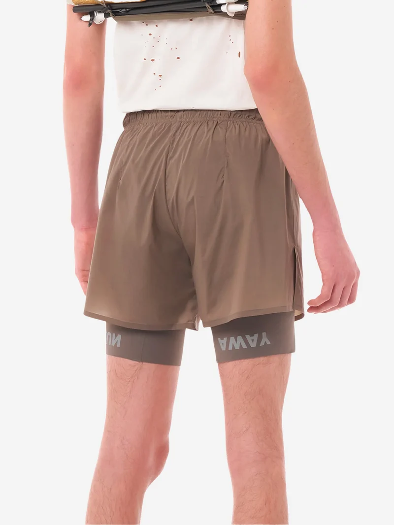 TechSilk 8 Shorts da Running marroni con Liner e moschettone