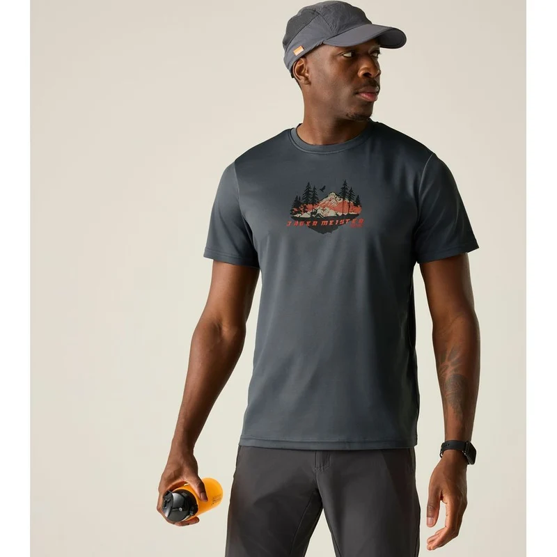 Regatta Fingal Slogan T-Shirt Herren dark-storm