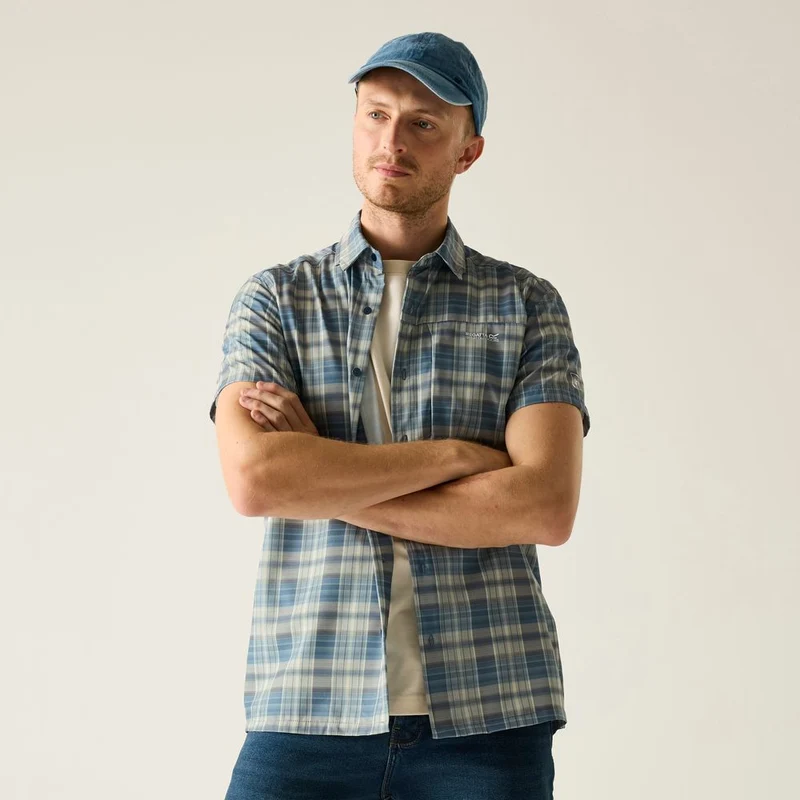Regatta Anti Insect Travel Light Hemd Herren china-blue-check
