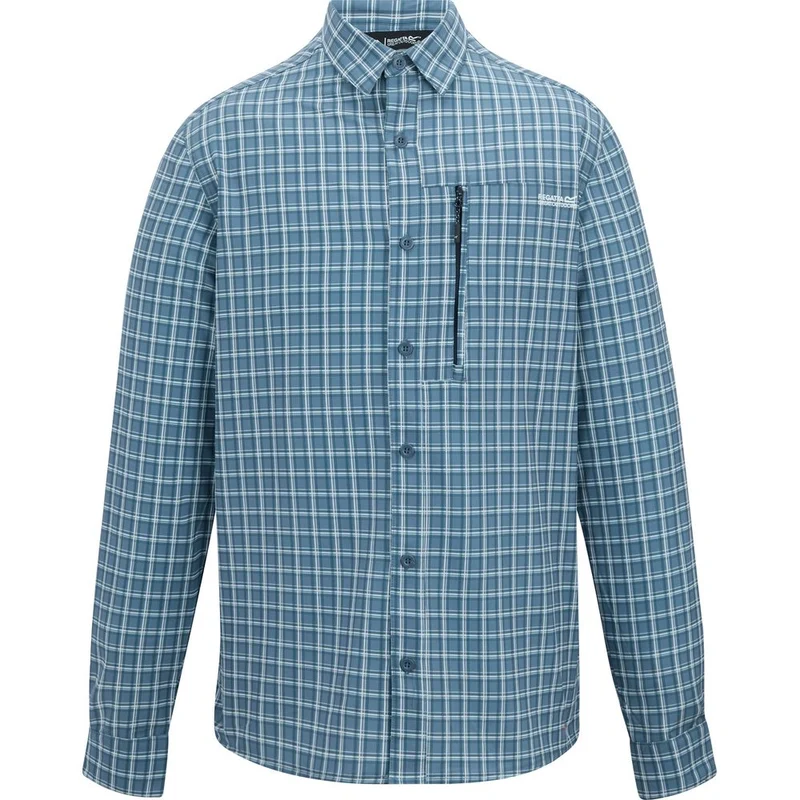 Regatta Anti Insect Travel Light Langarmhemd Herren china-blue check