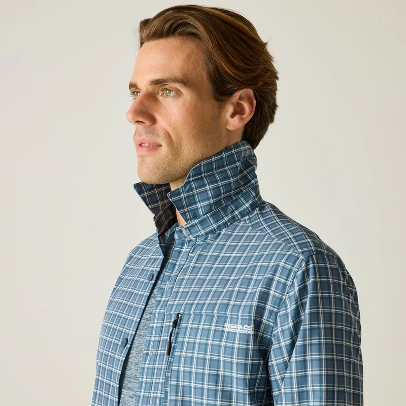Regatta Anti Insect Travel Light Langarmhemd Herren china-blue check