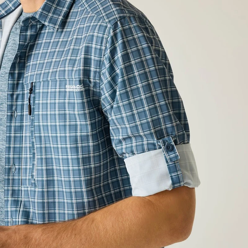 Regatta Anti Insect Travel Light Langarmhemd Herren china-blue check