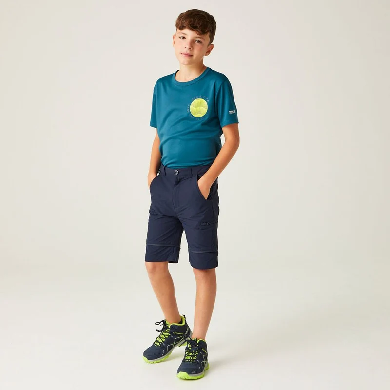 Regatta Highton Stretch Zip Off Kinder Outdoorhose navy