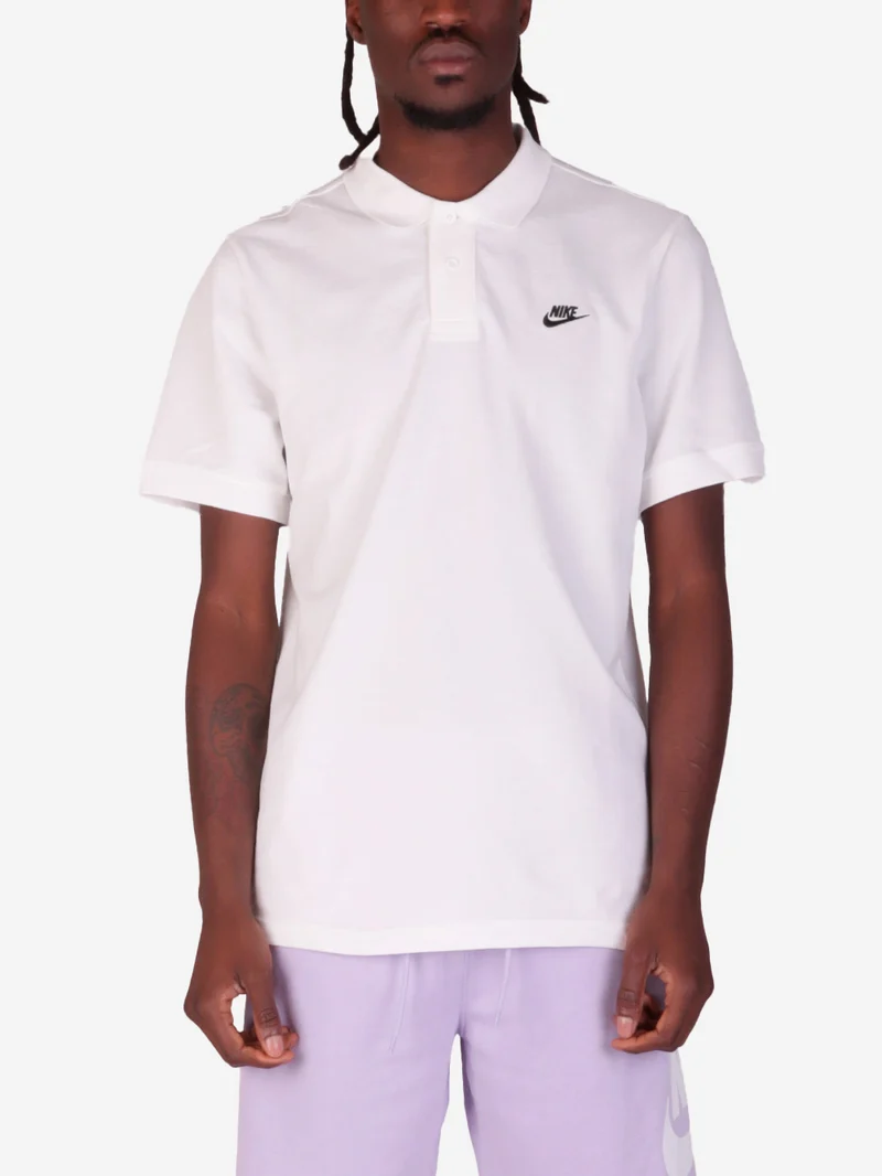 Polo a manica corta bianco con Swoosh