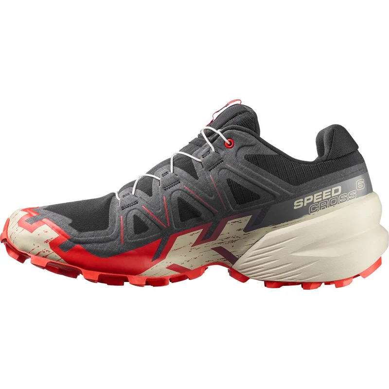 Salomon Shoes Speedcross 6 Herren Trailrunningschuh Black/fird/almilk black-fiery-red-almond-milk