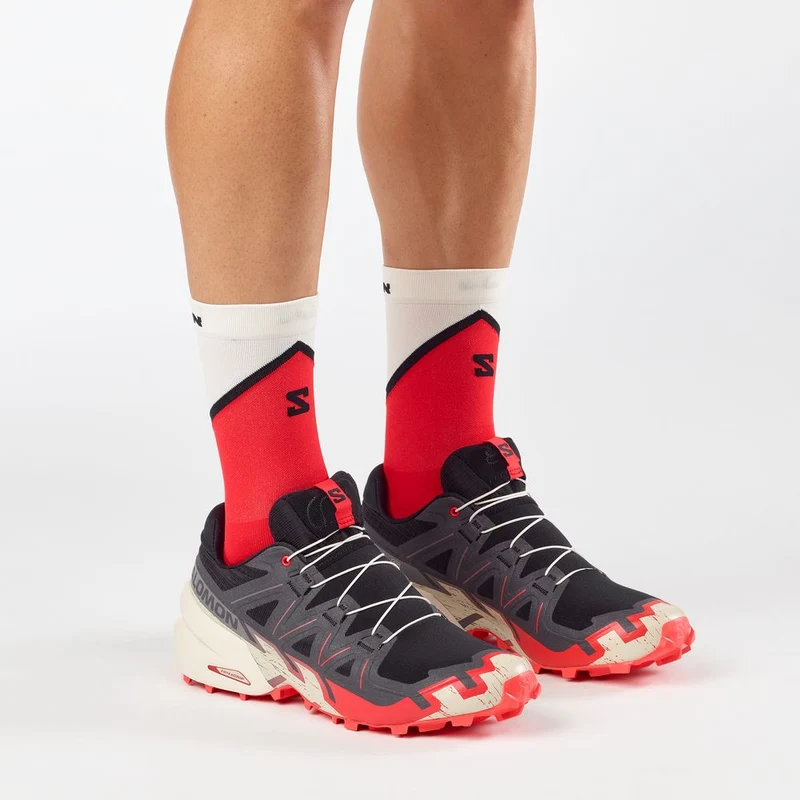 Salomon Shoes Speedcross 6 Herren Trailrunningschuh Black/fird/almilk black-fiery-red-almond-milk