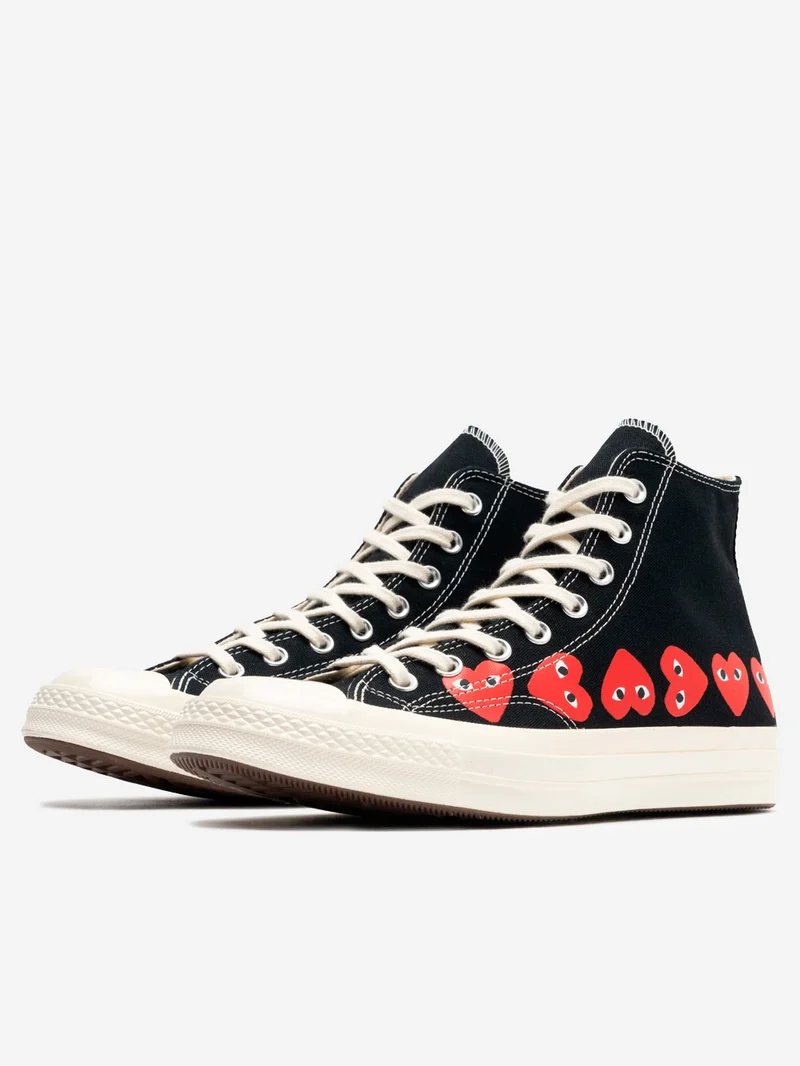 Chuck 70 HI nere Multi Heart High x CDG