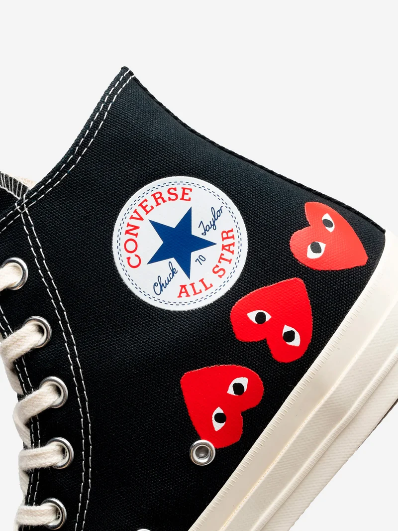 Chuck 70 HI nere Multi Heart High x CDG